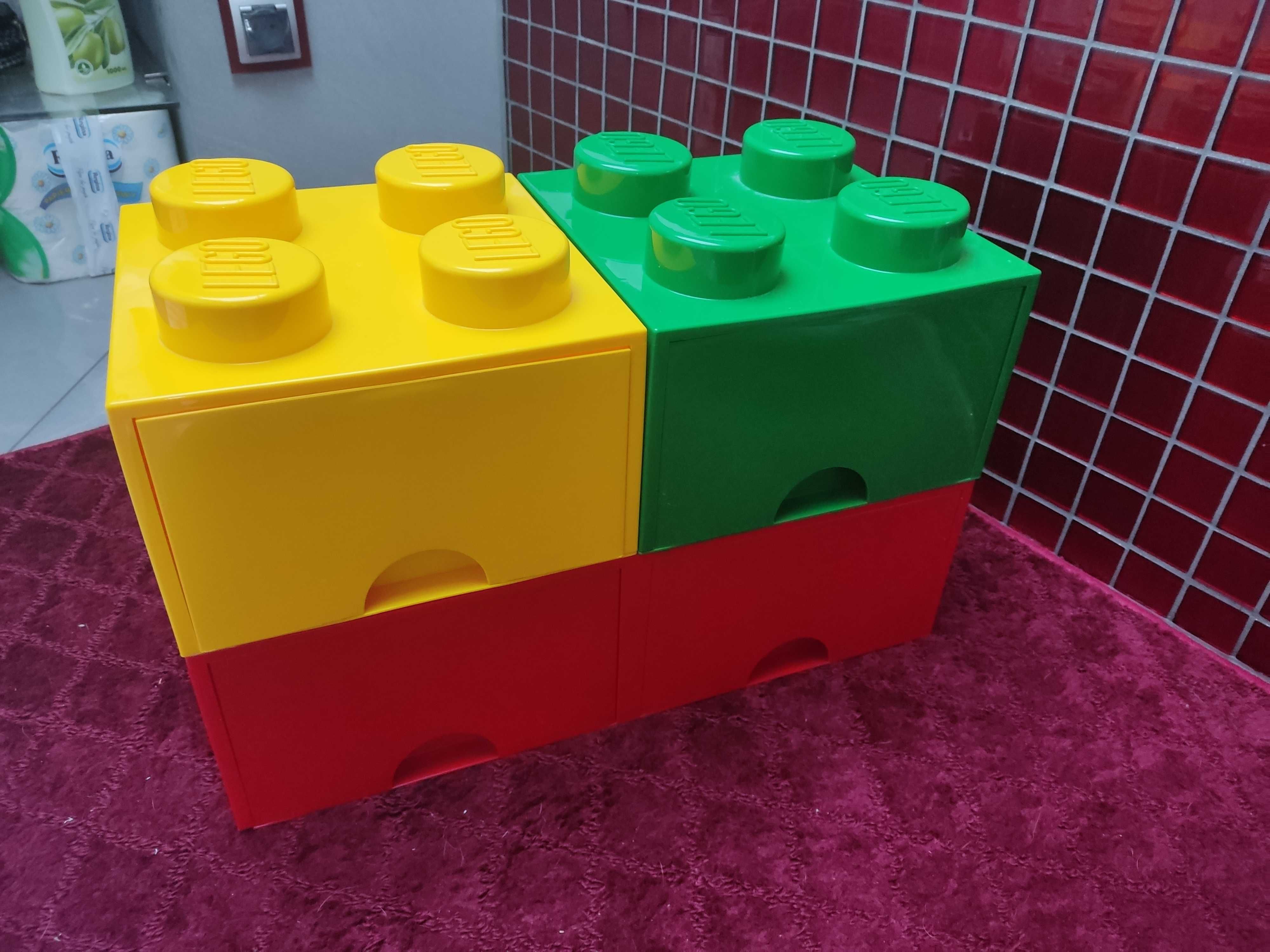 LEGO Pojemnik na klocki brick z szufladą 2x2 zielony