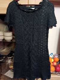 Czarna bluzka sukienka tunika M 38