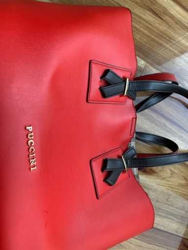 TOREBKA DAMSKA PUCCINI BT18518 SHOPPER czerwona duza pakowna