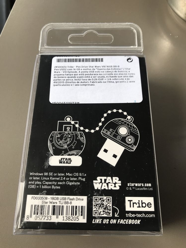 Pen Usb 16 GB BB-8 Tribe Nova com Factura e 2 Anos de Garantia
