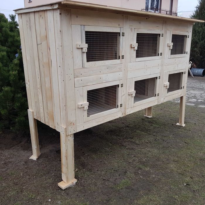 klatka dla królików 6 komorowa, sześć boksów, sześciokomorowa