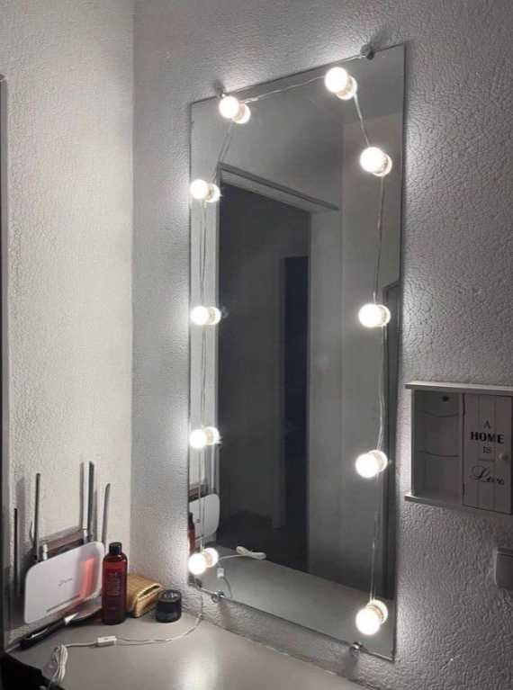 Led подсветка на зеркало, 3 режима, лампочки 10 шт