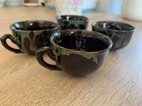 4 małe filiżanki do espresso artystyczne ceramika