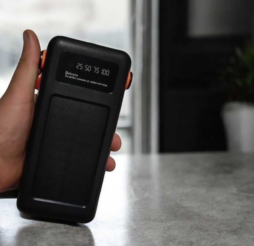 Павербанк на 50000 mah павер з зарядкою від сонця і кабелем