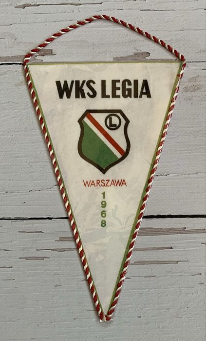 Proporczyk WKS Legia Warszawa 1968 Dwustronny Polska Retro  Unikat !