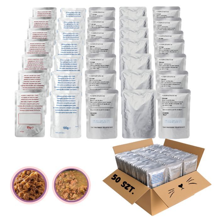 50 Szt  X Karma Dla Kota Saszetka Zestaw Mieszany Mix Smaków