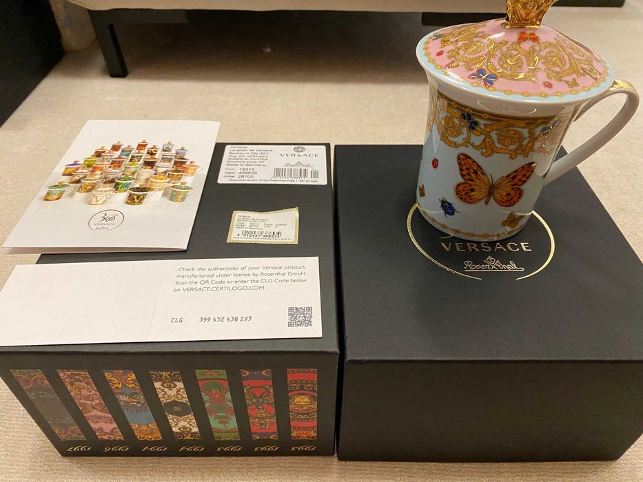 Kubek Versace Le Jardin i  Les reves Byzantinsz przykrywką Rosenthal