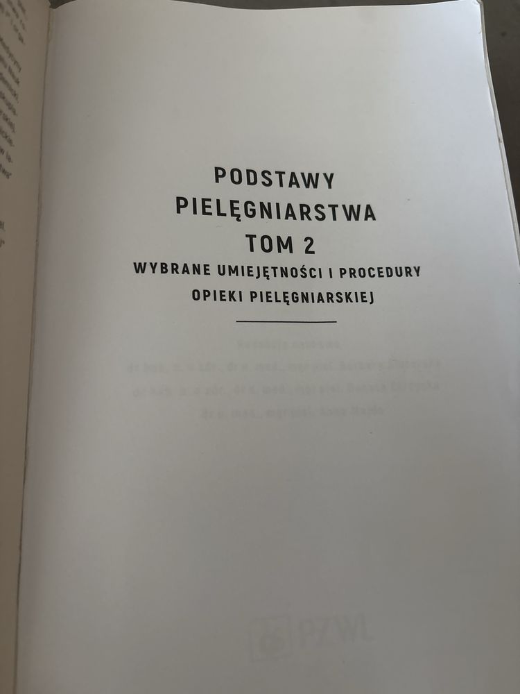 Książki Podstawy Pielegniarstwa Tom 1 i 2