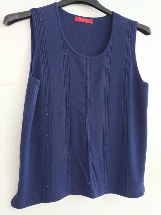 Top / Camisola azul com bolas brilhantes - Tamanho M / L