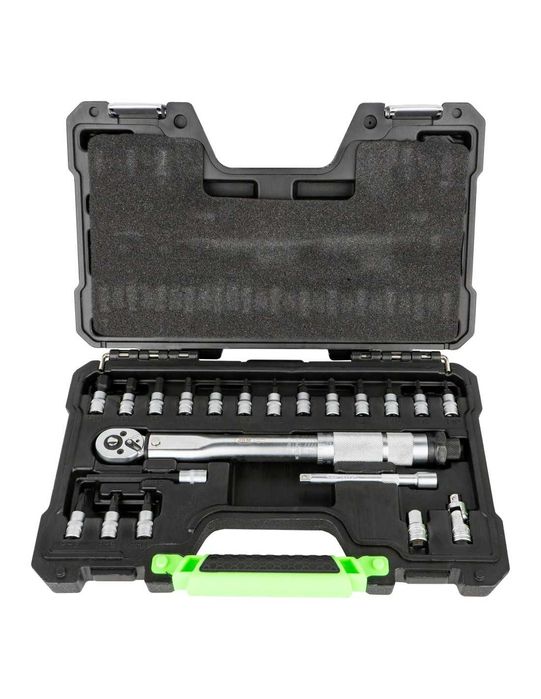 Conjunto chave dinamométrica 1/4" (5-25Nm) + 20 chaves