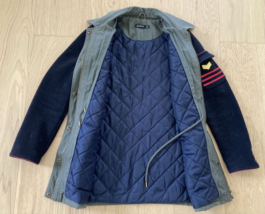 Płaszcz kurtka militarna ocieplana khaki Stradivarius r. S