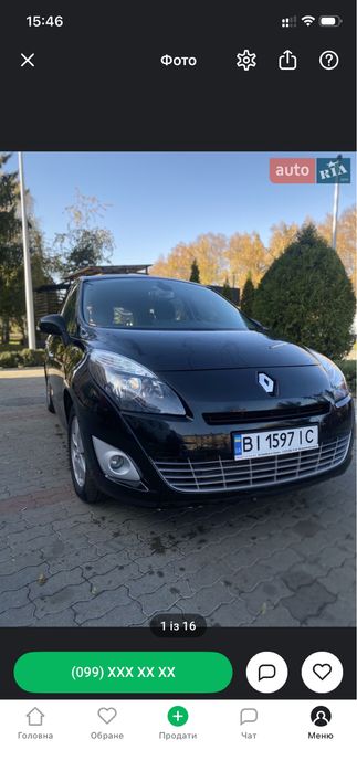 Продам Renault scenic 1.4 2011 газ/бензин
