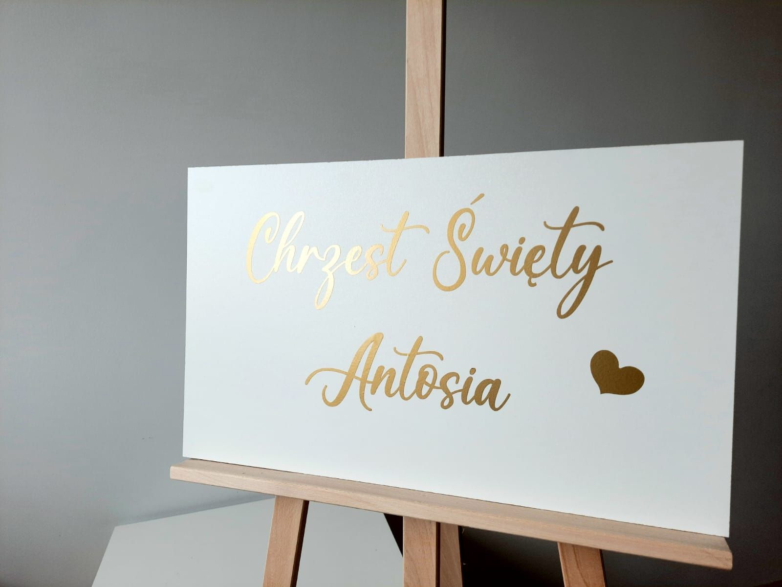 Personalizowana tablica Chrzest Święty dekoracje sali moda