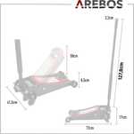 Podnośnik hydrauliczny 3t arebos niskoprofilowy