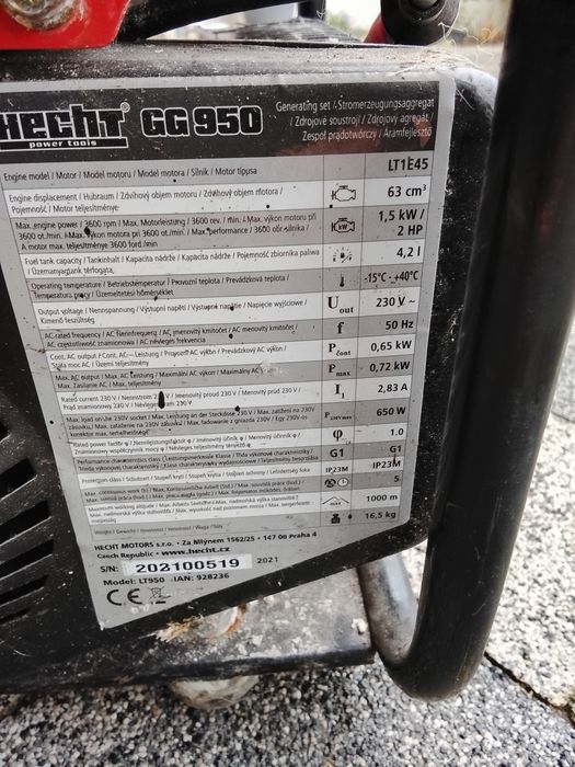 Agregat prądotwórczy Hecht 650w
