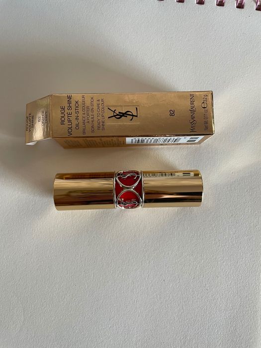 Червона помада YSL Rouge Volupte Shine Lipstick