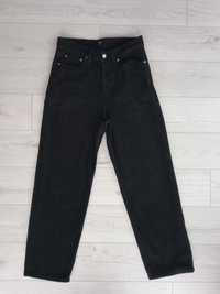S/28, H&M, sztruksy, loose fit, czarne spodnie męskie