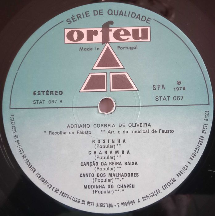 Adriano Correia de Oliveira - - - - - Cantigas Portuguesas - -  - - LP