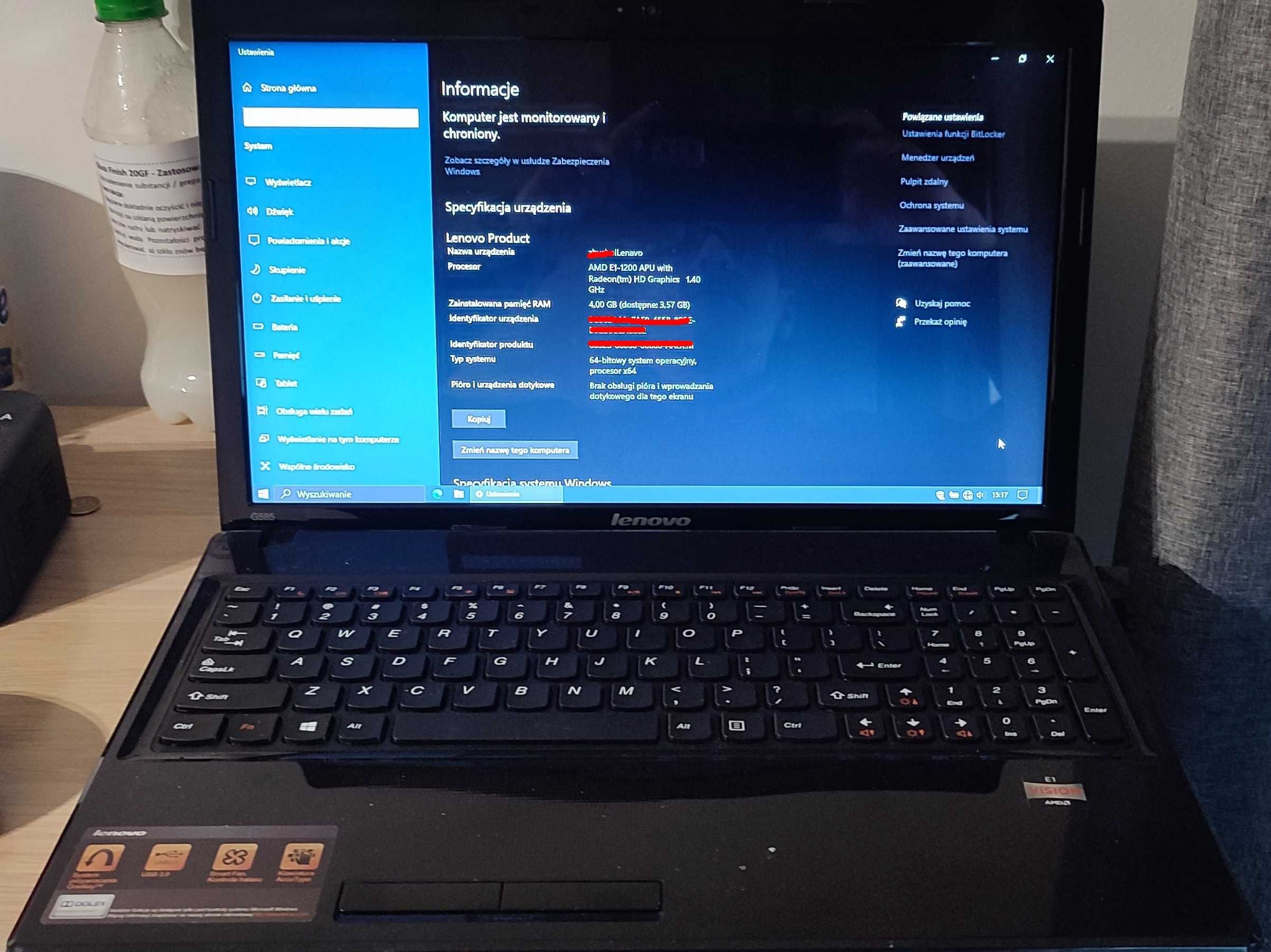 Laptop Lenovo G585 15,6" AMD E1-1200,4 GB/500 GB