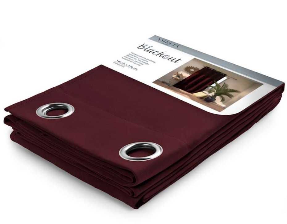 Zasłona na przelotkach - 140x270 - burgund - 2 szt. - Amelia Home