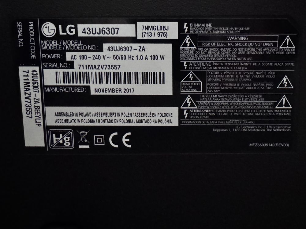 Telewizor LG 4K 43" 43UJ6307 SMART TV
