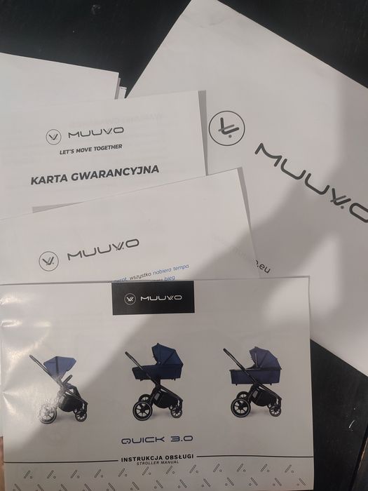 Wózek gondola spacerówka 2w1 muuvo quick 3.0 szary gratis fotelik baza