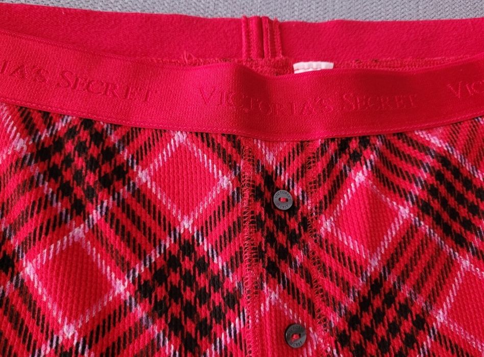 VICTORIA'S SECRET oryginalna z USA pizama thermal czerwona krata S