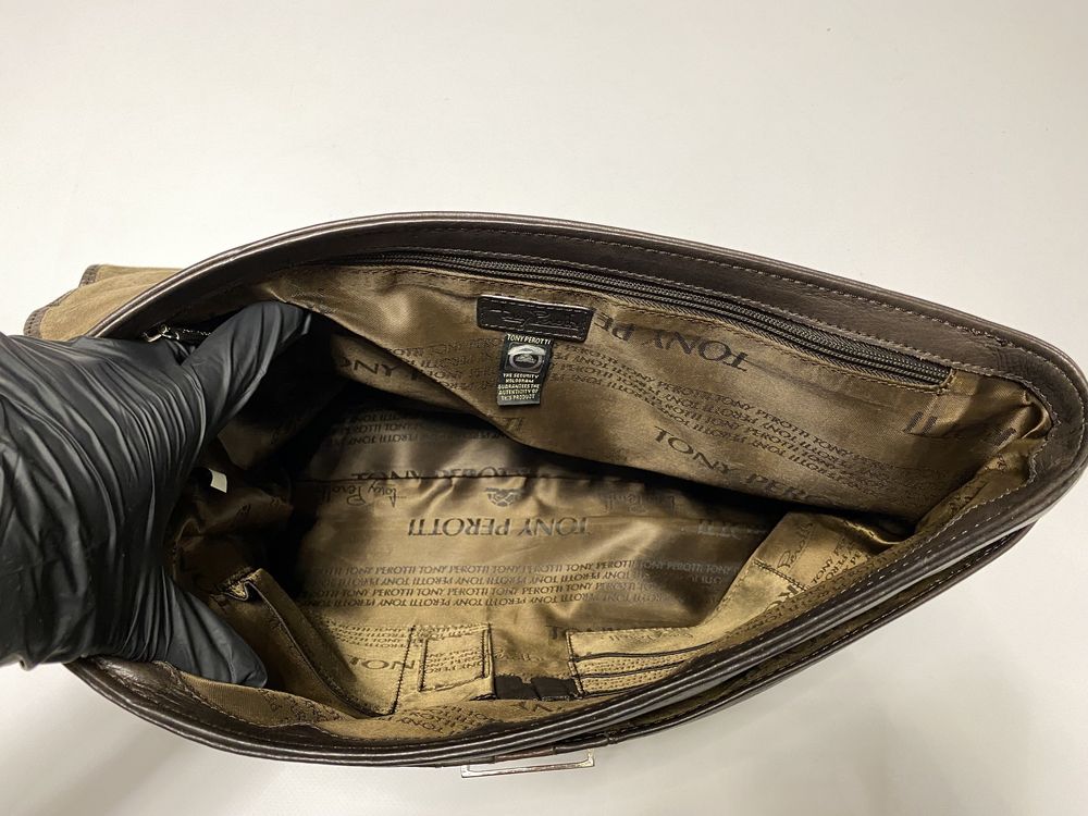 Новая сумка Tony Perotti Stripes 9514 портфель телячья кожа