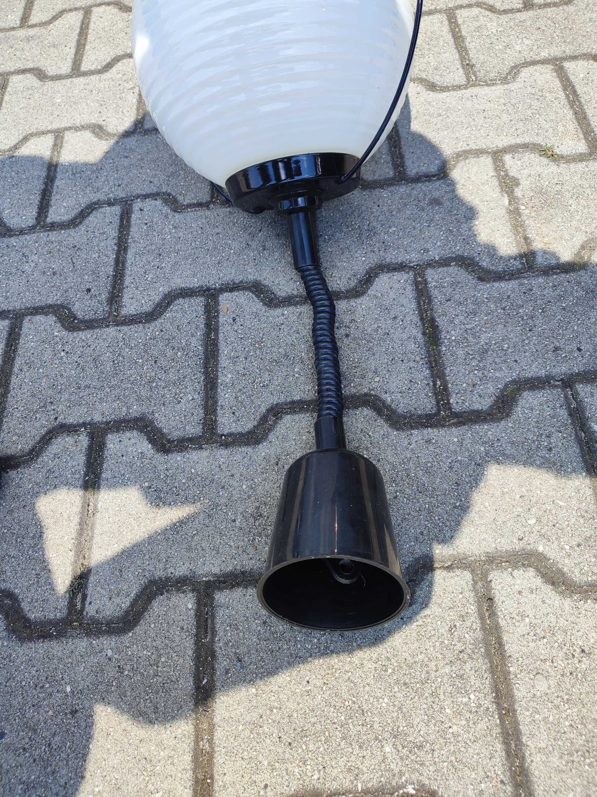 Lampa wisząca sufitowa kula biała PRL