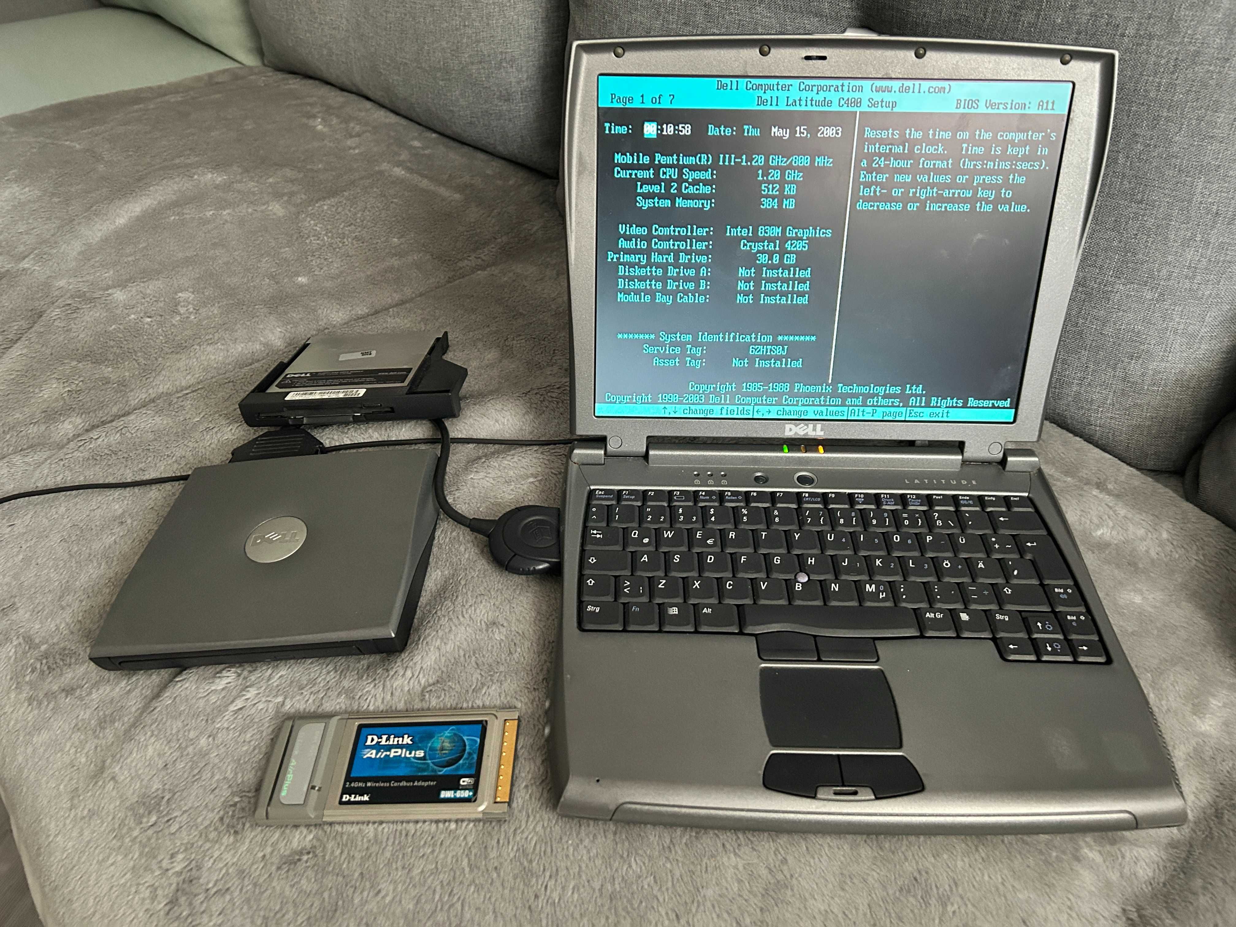 Dell Latitude C400 duży zestaw wraz z zasilaczem