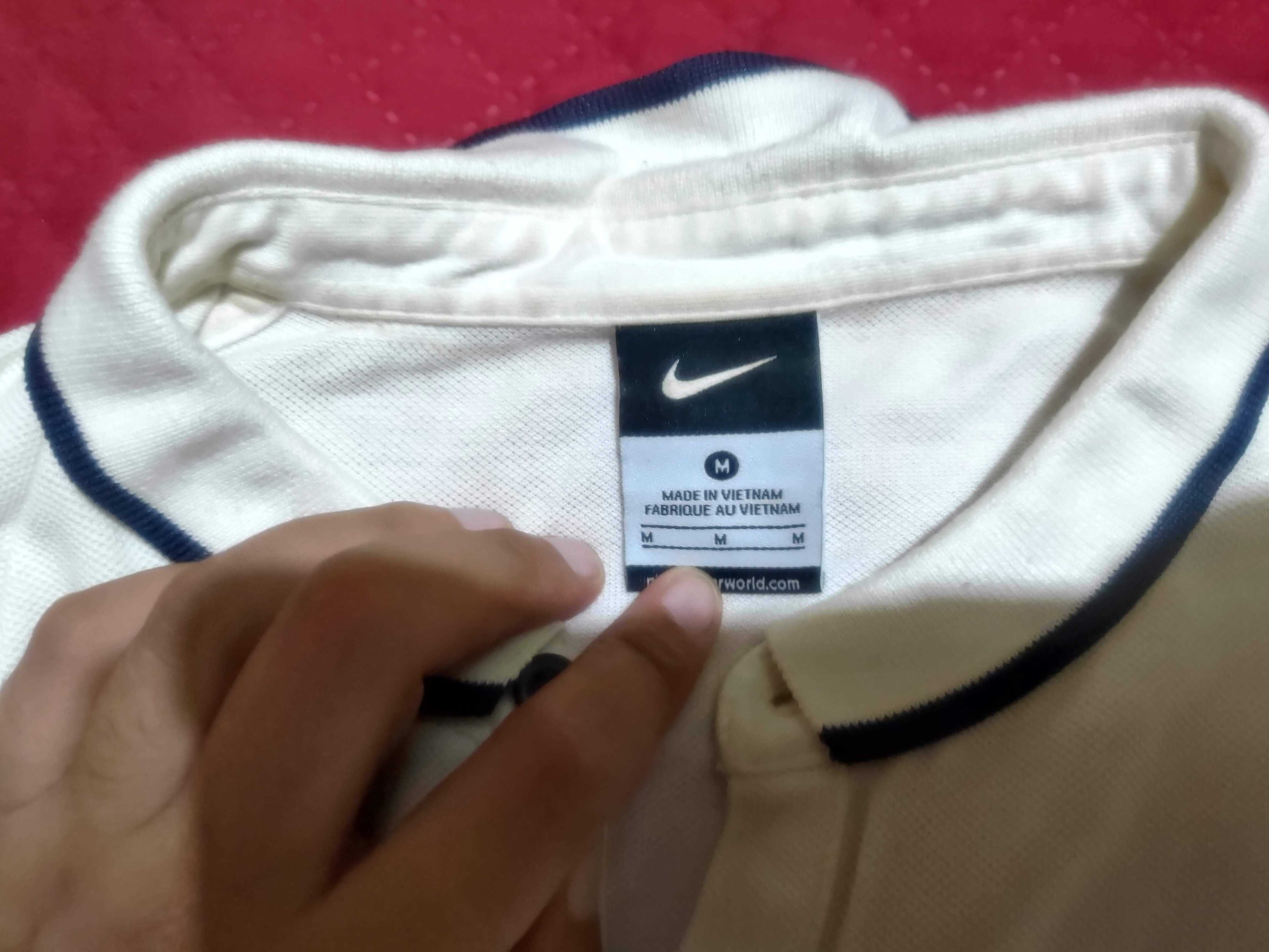 PSG – Polo Oficial Nike – Autêntico, Azul e Branco (em Bom Estado)