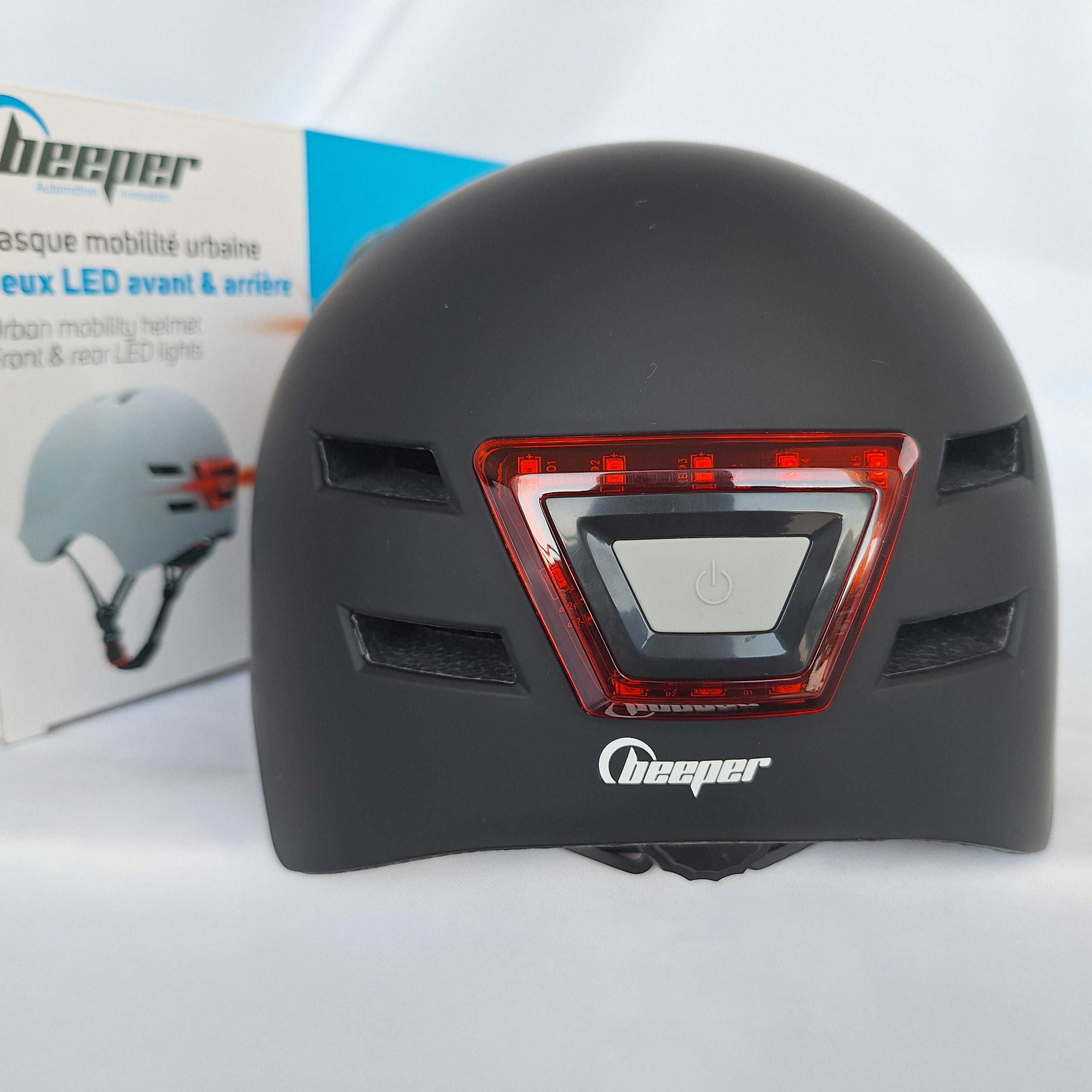 Kask rowerowy Beeper Urban Mobility Helmet LED Noir M 54-57cm