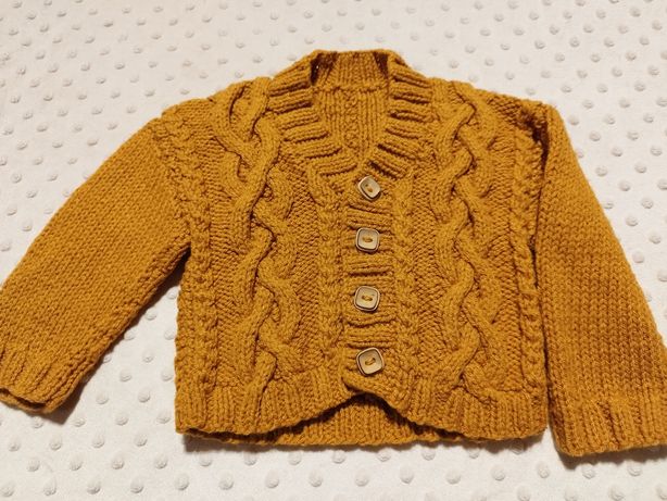 Piękny musztardowy sweterek r.68