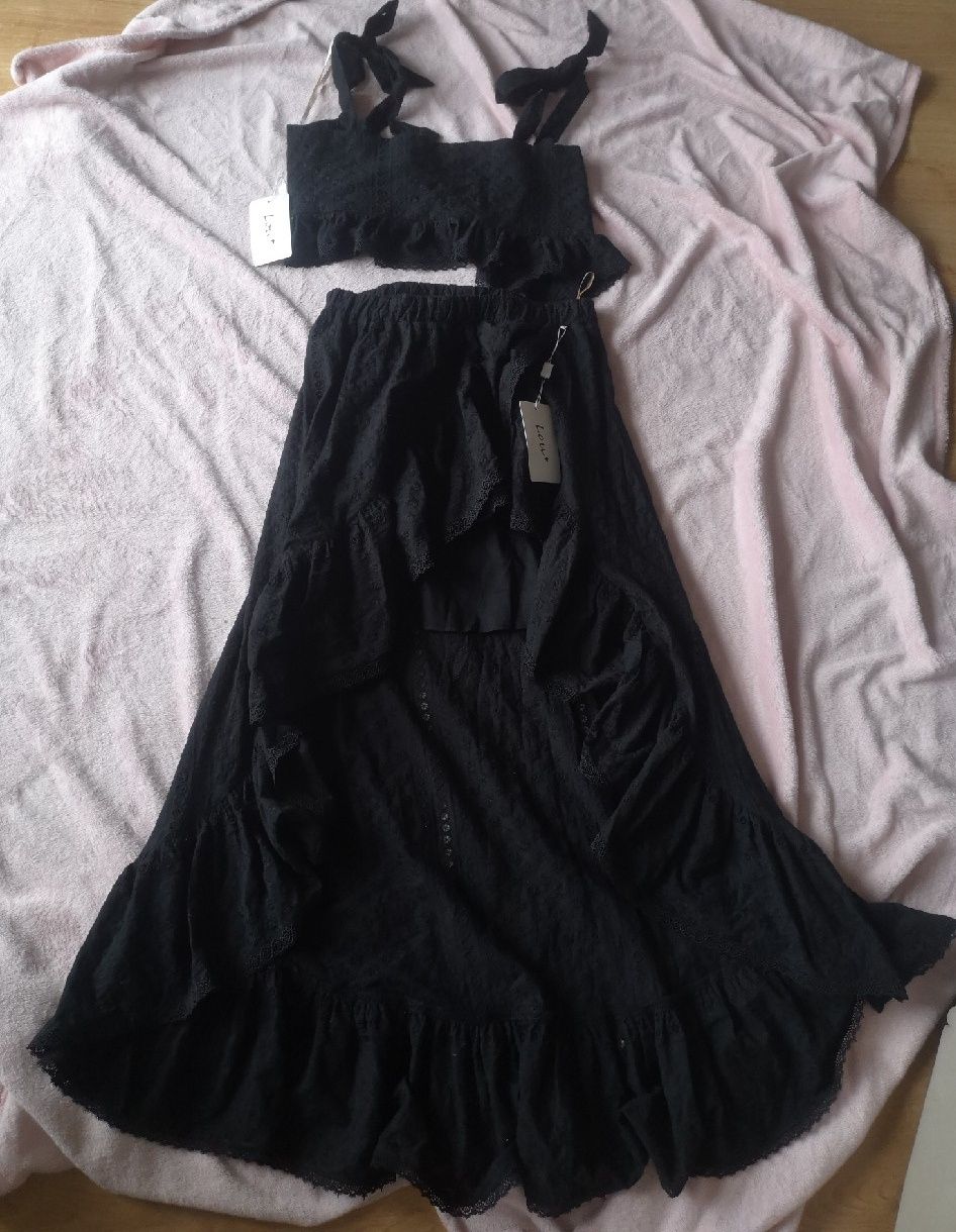 LOU Peggie czarny set w stylu Boho rozmiar L