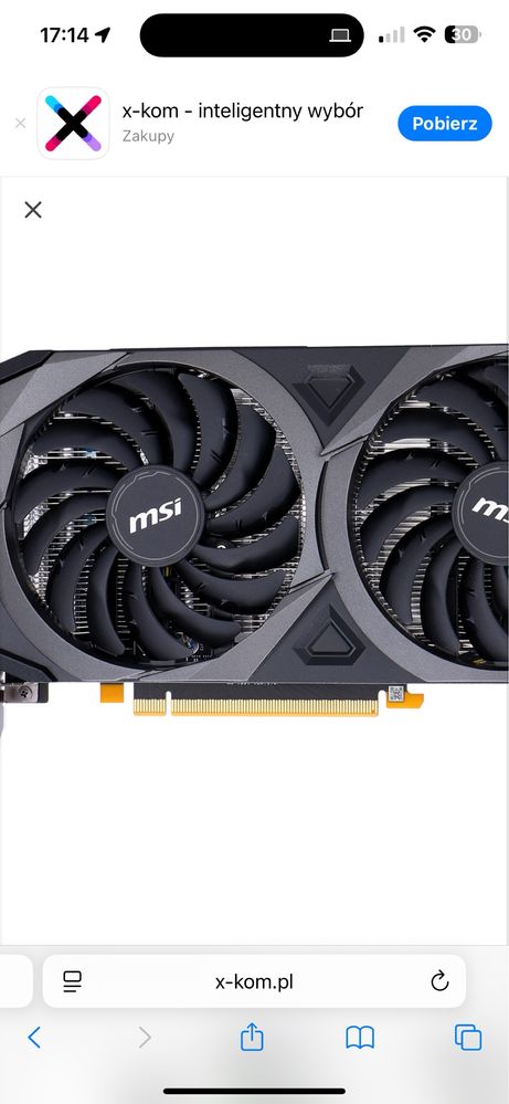 Karta Graficzna RTX 3060 TI Ventus 2x 8g v1 LHR