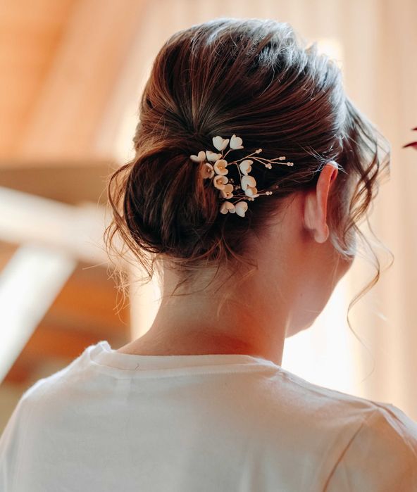 Wsuwki ślubne białe kwiaty