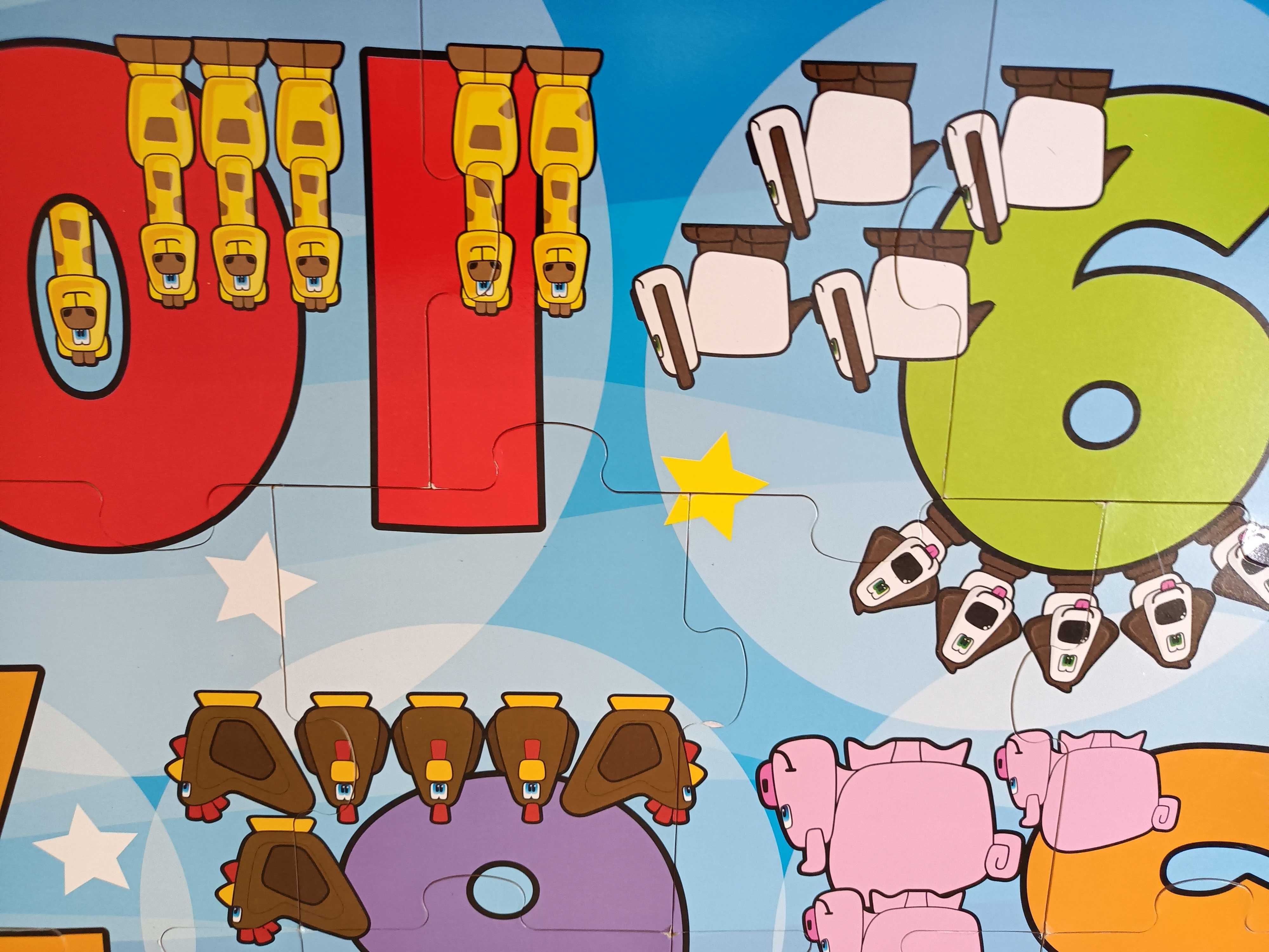 Puzzle maxi 24 elementy zwierzęta cyfry