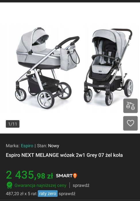 Espiro Next Melange wózek 2w1 Grey