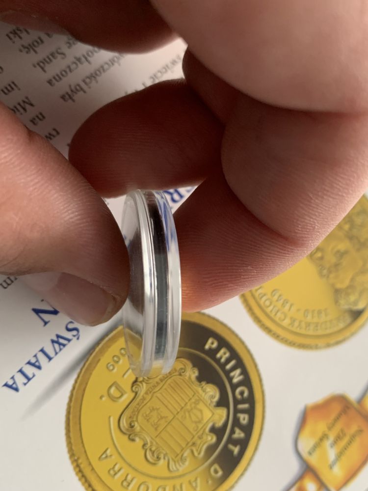 Najmniejsza moneta świata Złoto 24k Fryderyk Chopin 1g/999 /Certyfikat