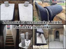 Zbiorniki betonowe na szambo deszczówkę 10m3 Piwnice betonowe kanały