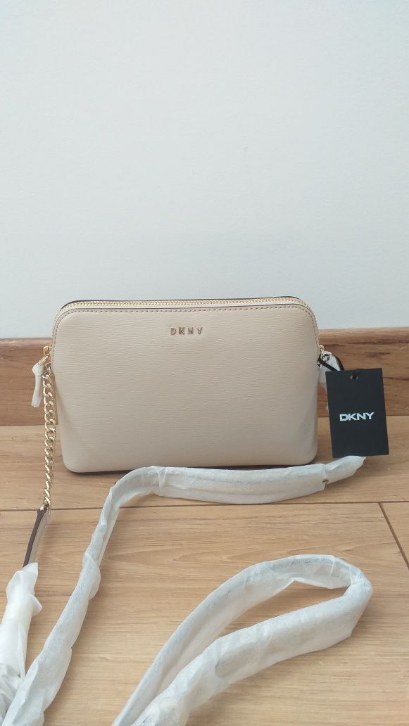 NOWA DKNY oryginalna skóra naturalna saffiano torebka crossbody mała