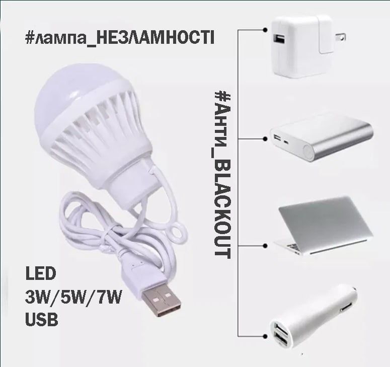 LED лампочки від USB 3w