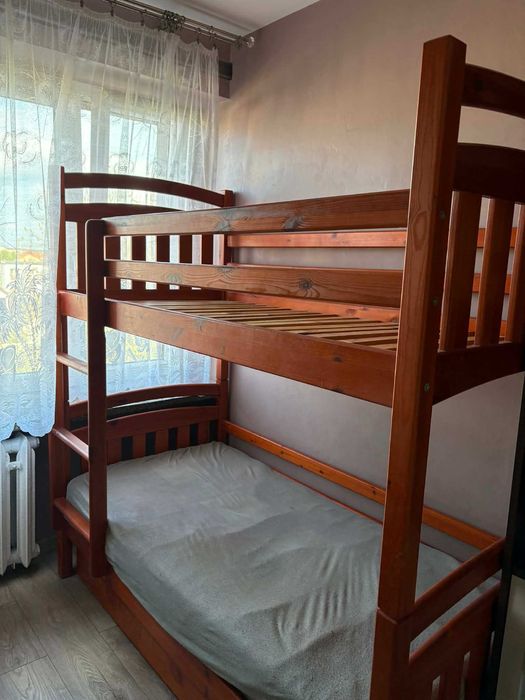 Łóżko piętrowe dębowe