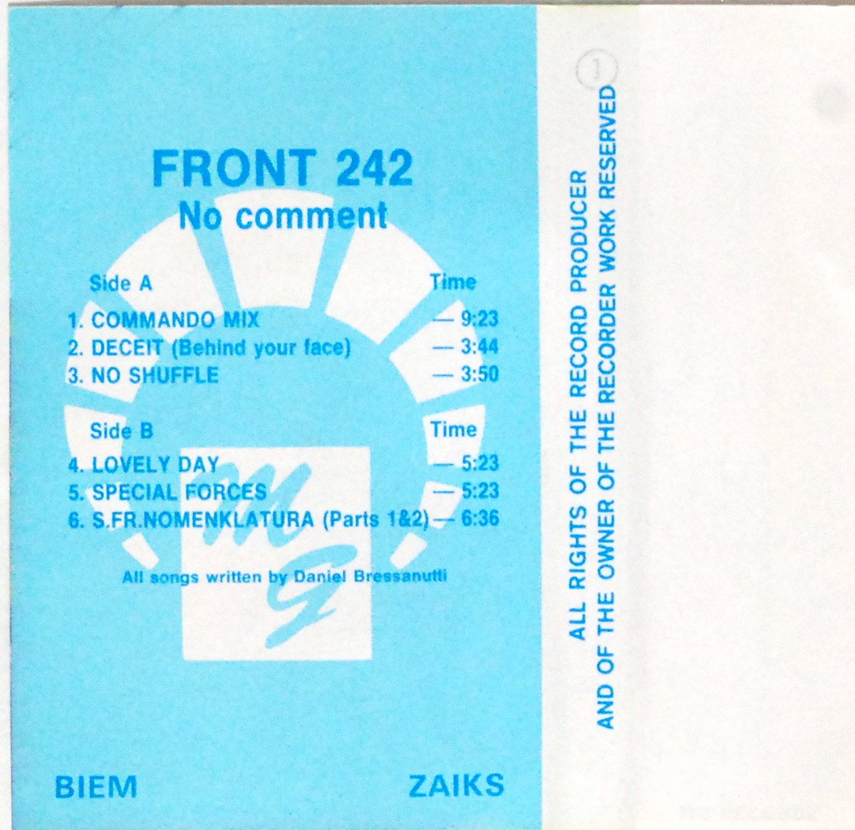 Front 242 - No Comment (kaseta) BDB