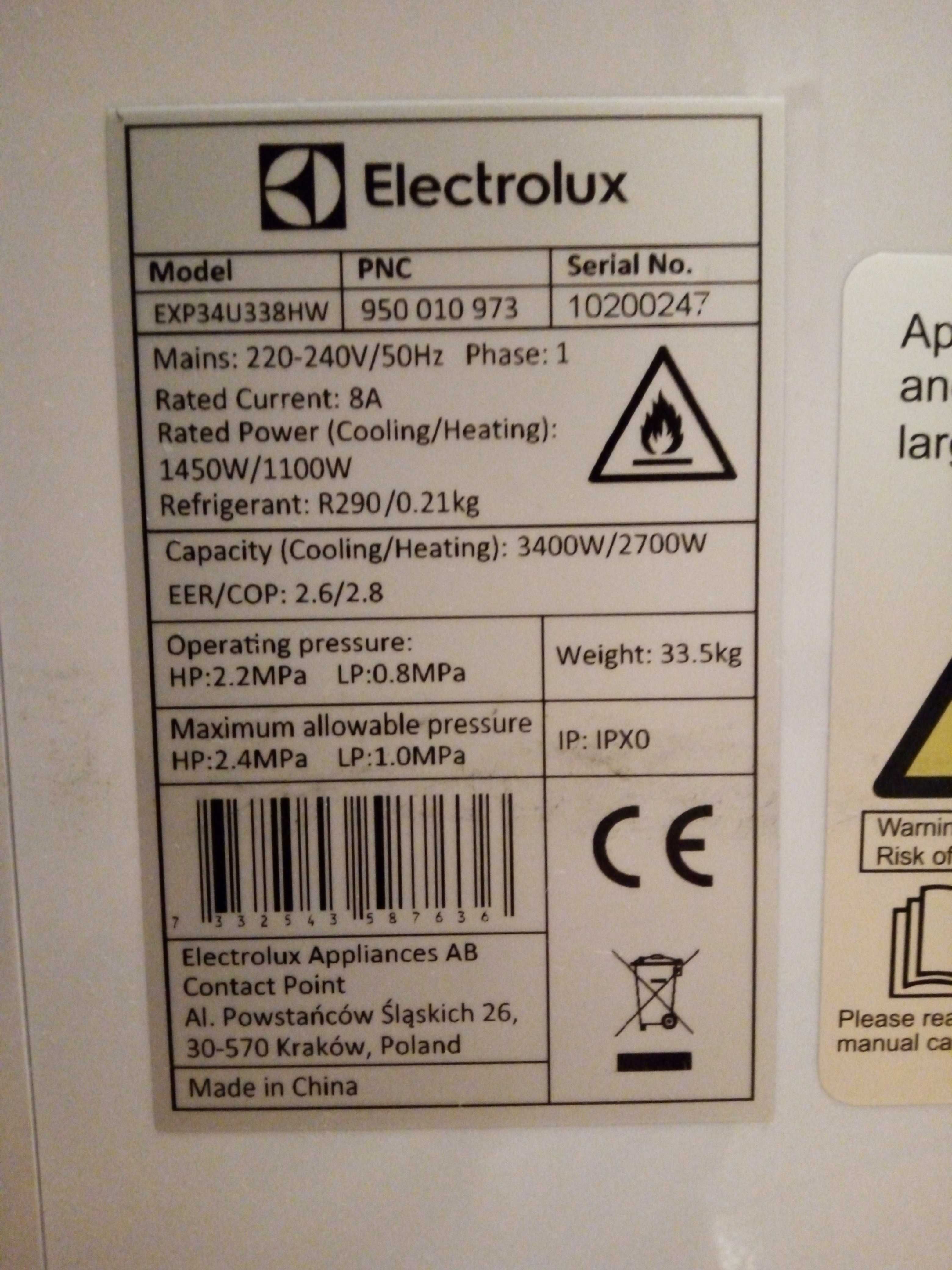 Klimatyzator ELECTROLUX EXP34U338HW - bardzo fajny!