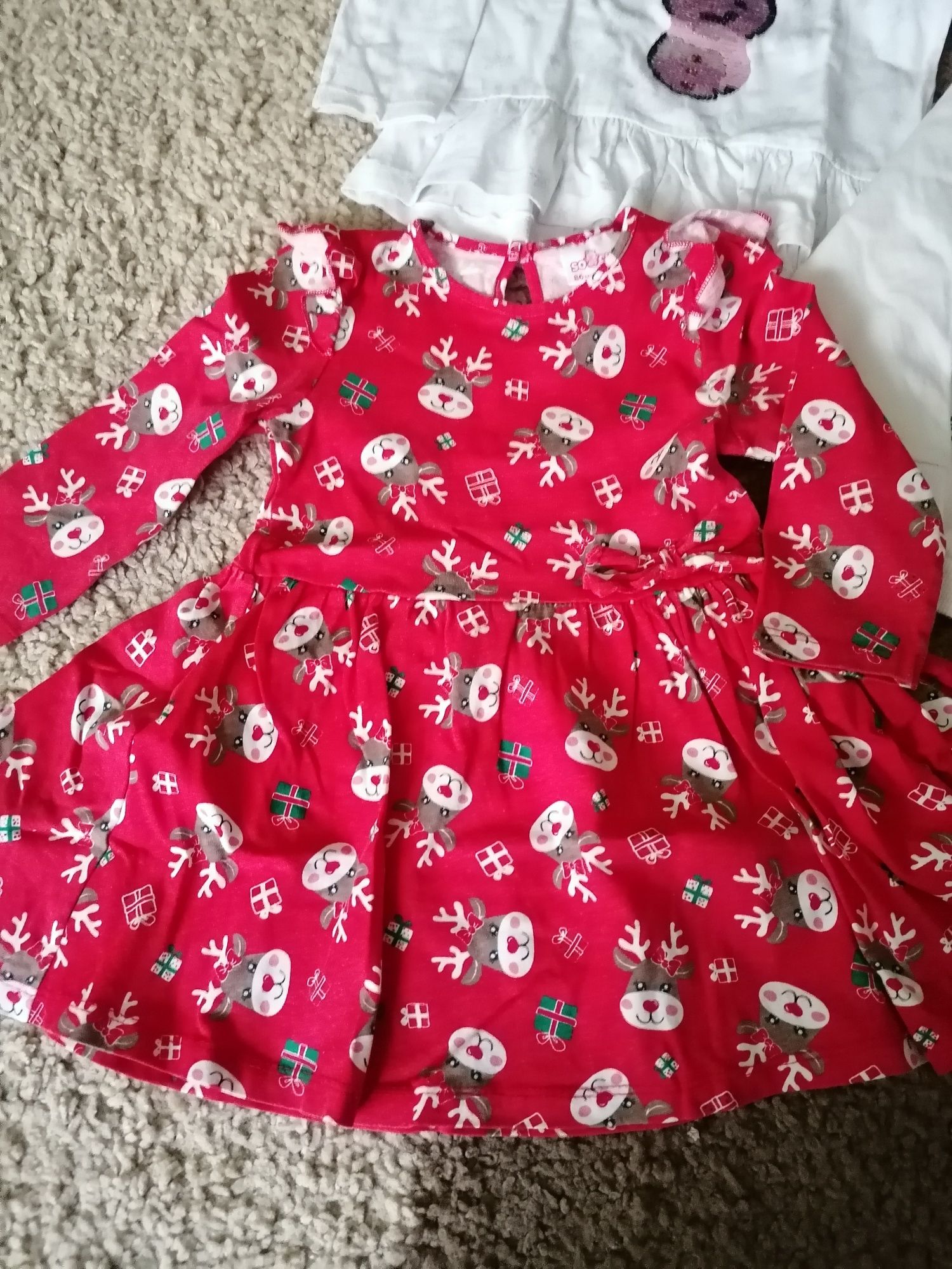 Sukienka świąteczna bluzki /zestaw dziewczynka rozmiar 86