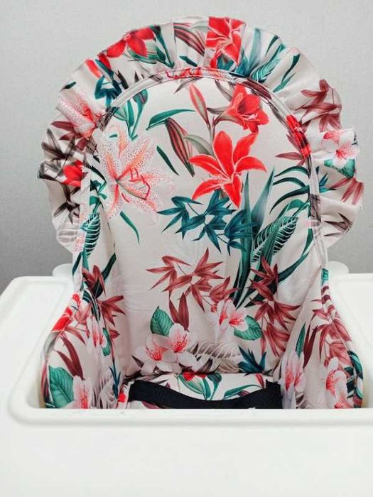 Wkład do krzesełka Antilop Ikea, wkładka, poduszka, lilie- z falbanką