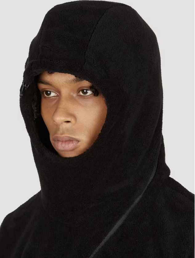 Post Archive Faction (PAF) 5.1 asymmetric-zip fleece hoodie