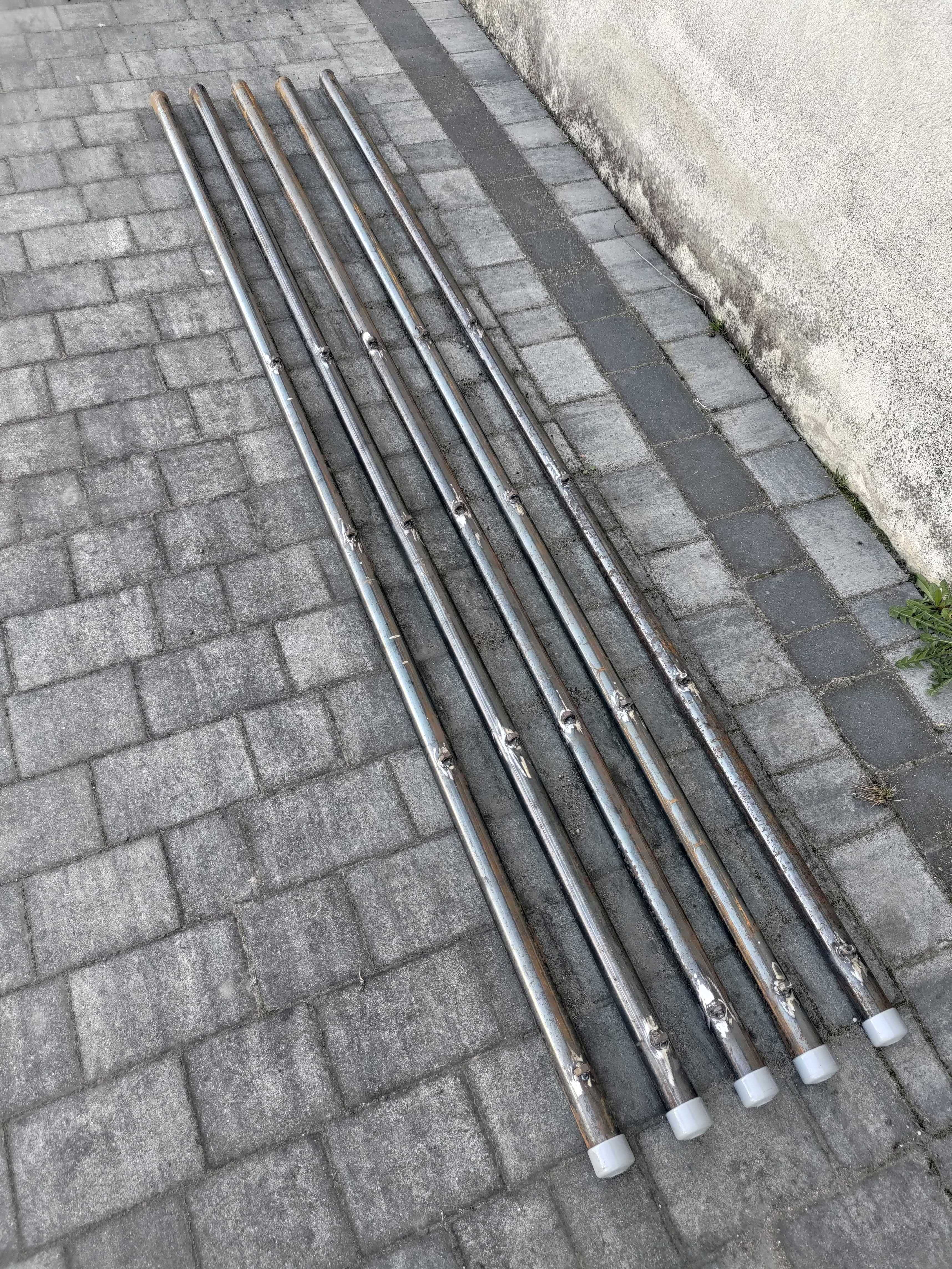 Słupki ogrodzenia, 42mm, gruba ścianka 3mm,  2,4m, kapturek, transport
