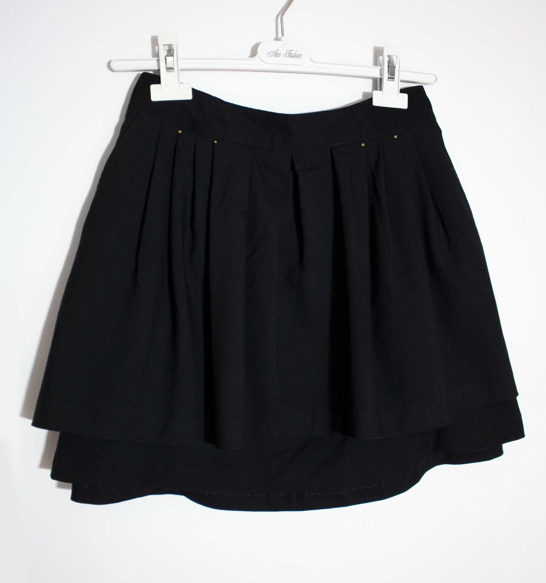 Czarna spódnica z kieszeniami plisy H&M S 36